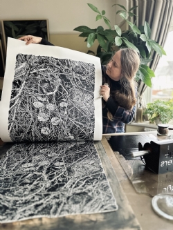 Aga Kubish printmaking on Somerset