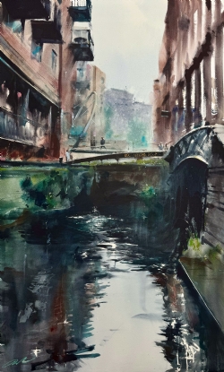 The Canal by Daniel Lopez on Saunders Waterford 300gsm Rough  